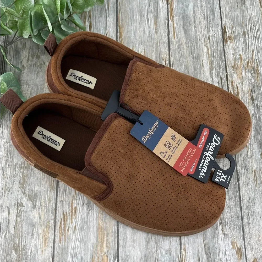 Men’s Dearfoams Cozy Comfort Indoor Outdoor Slippers Shoes Size 13-14